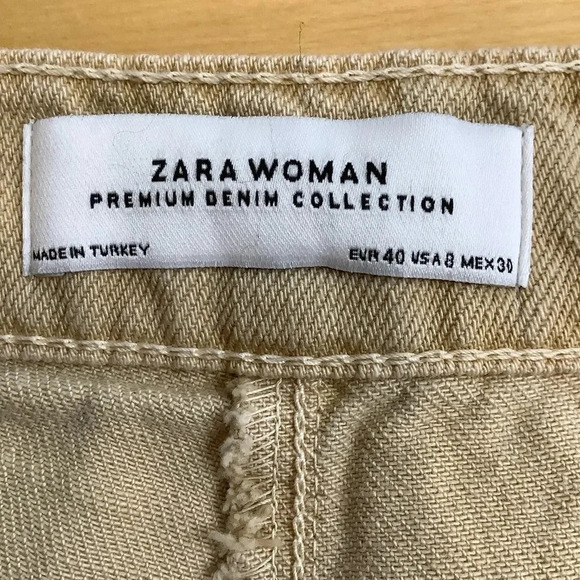 ZARA WOMAN Tan Wide Leg Cropped Pants Size 8 - Picture 11 of 14